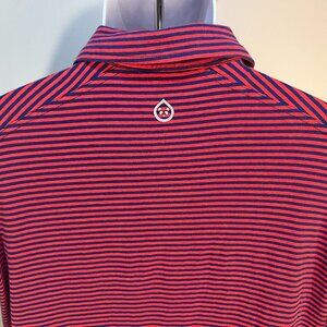🔥 Tasc Performance Men’s Red Blue Striped Polo Shirt Short Sleeve M 🏌️